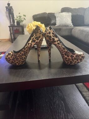 Charlotte Russe Leopard Print Platform Stiletto Heels